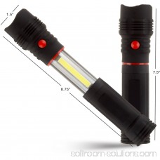 Stalwart 2-in-1 COB LED Telescoping Worklight Flashlight with Magnet 563113752